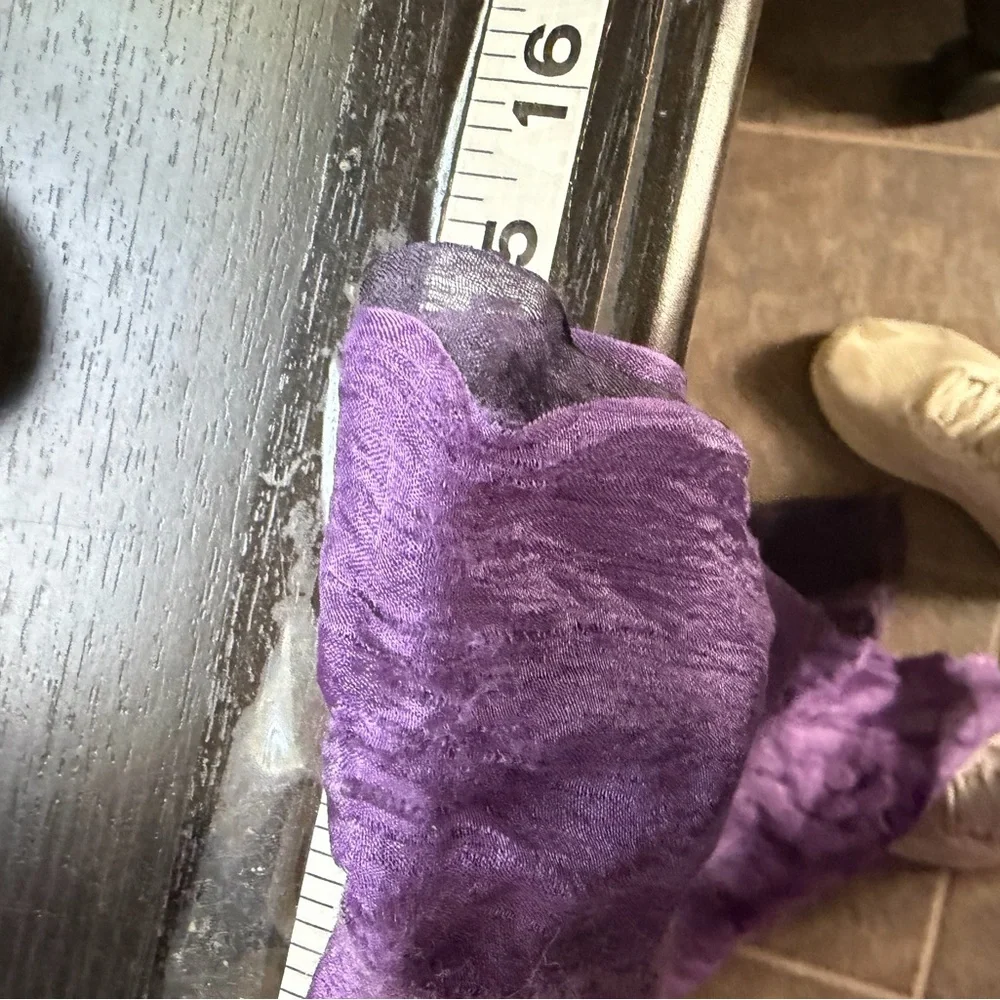 HANDCRAFTED BY 7 SISTERS SILK & FELTED WOOL‎ purple FLOWERS SCARF/SHAWL 15x72”